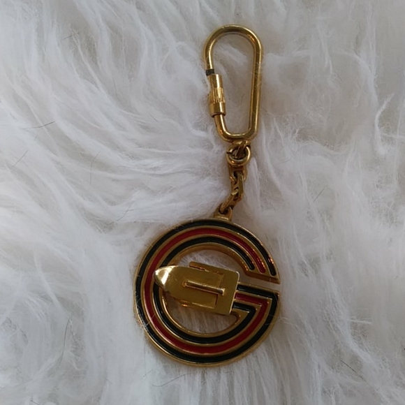 GUCCI~VERY RARE KEY CHAIN BAG CHARM ENAMEL-VINTAGE - Picture 6 of 11